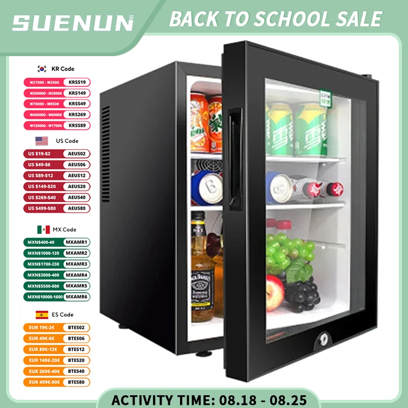 

40L small refrigerator Single door Mask tea preservation cabinet Freezer with transparent glass doors