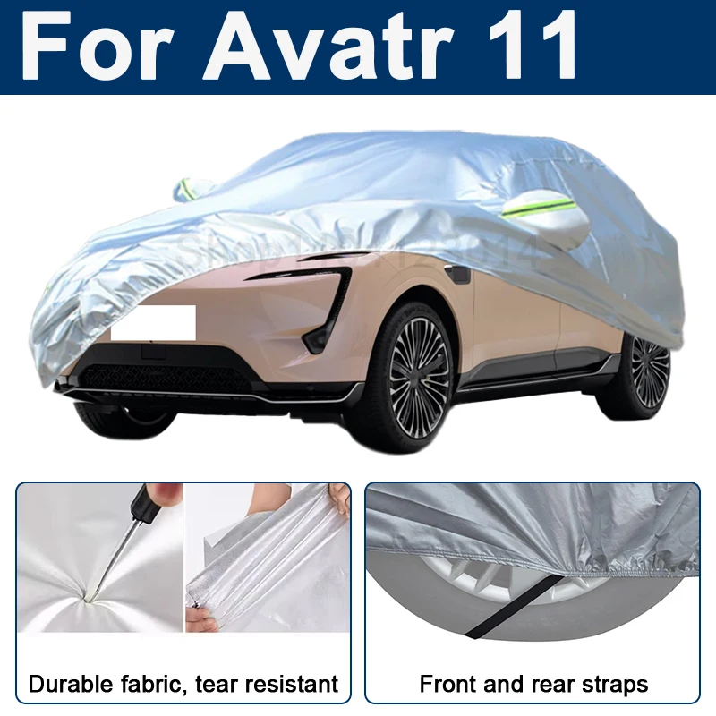 

Outdoor Full Car Cover For Avatr 11 with Reflective Strips Waterproof Snowproof Dustproof UV Protection Auto Exterior Accessory