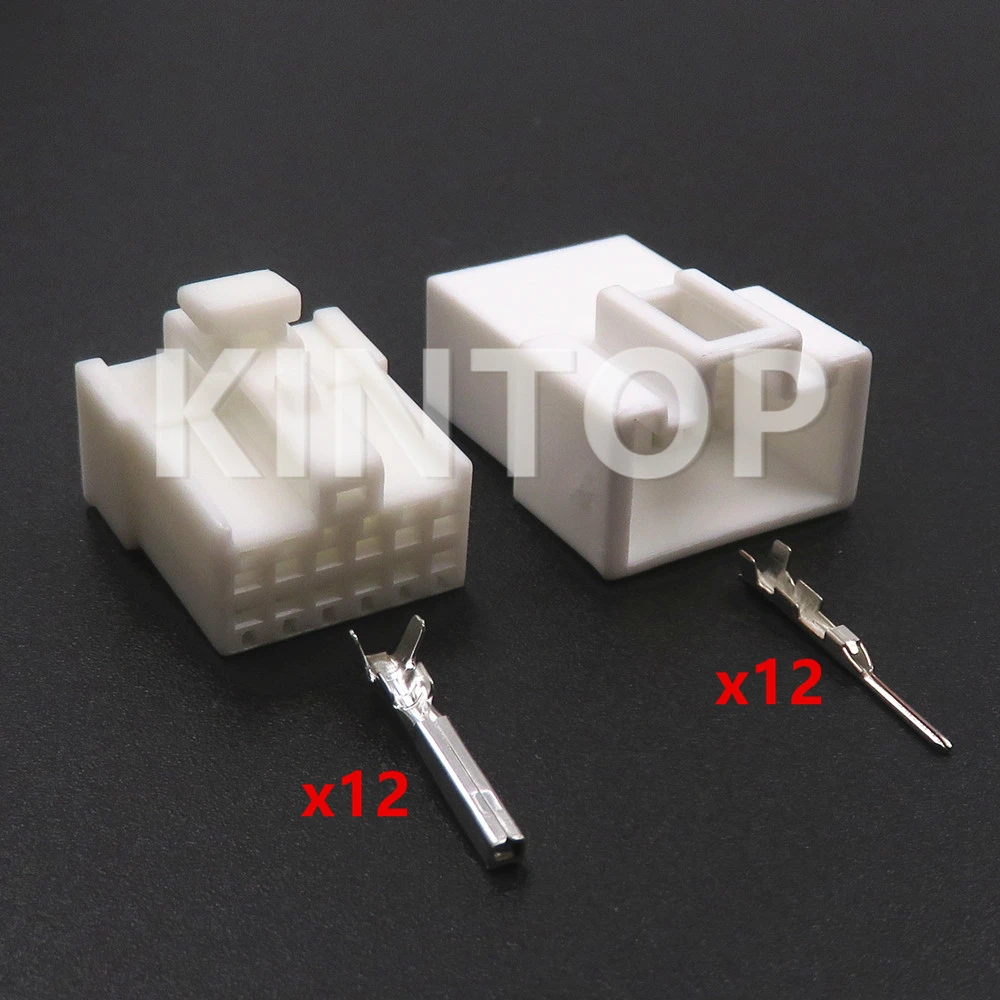 1 Set 12 Pins 1.2 Series Car Wire Connector with Terminal White Auto Male Female Docking Unsealed Socket AC Assembly With Wires