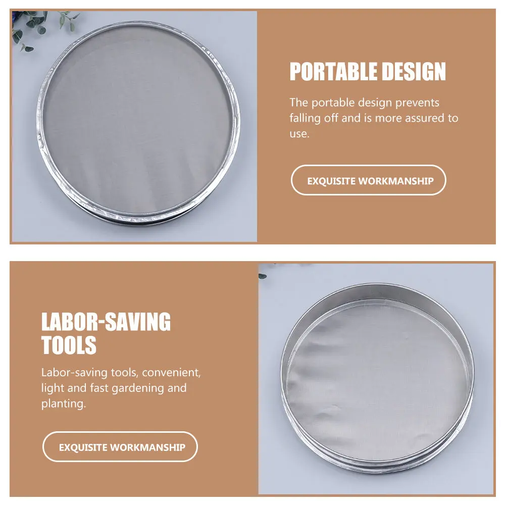 High-Grade Stainless Steel Sift Screen Fine-Mesh Sifter for Baking Flour Sieving Gardening Pollen Rice Grain Vibrating Sifter