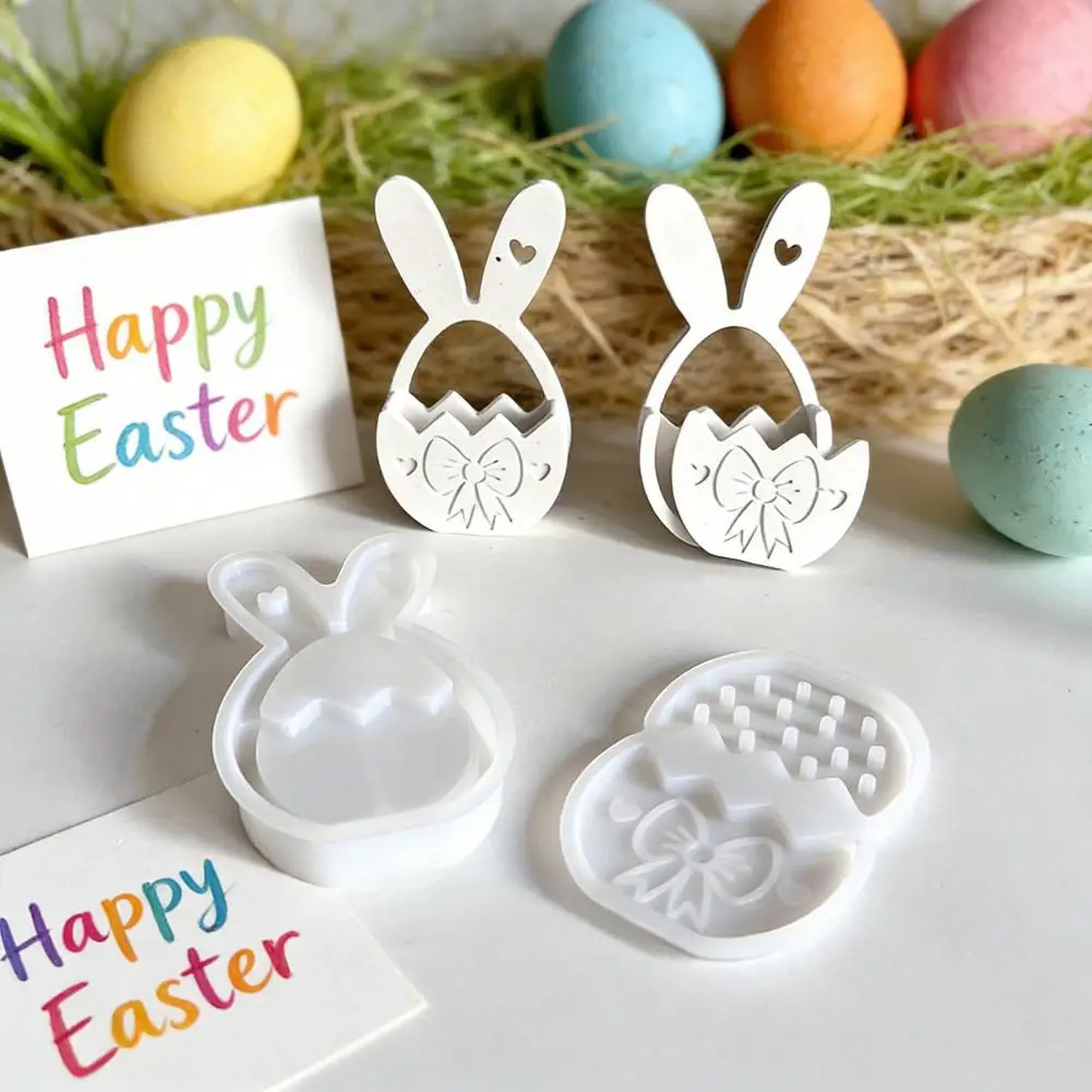 

Silicone Easter Mold Easter Bunny Silicone Mold Flexible Chocolate Fondant Mold Candy Melts Ice Cube Tray Easy Clean Dishwasher