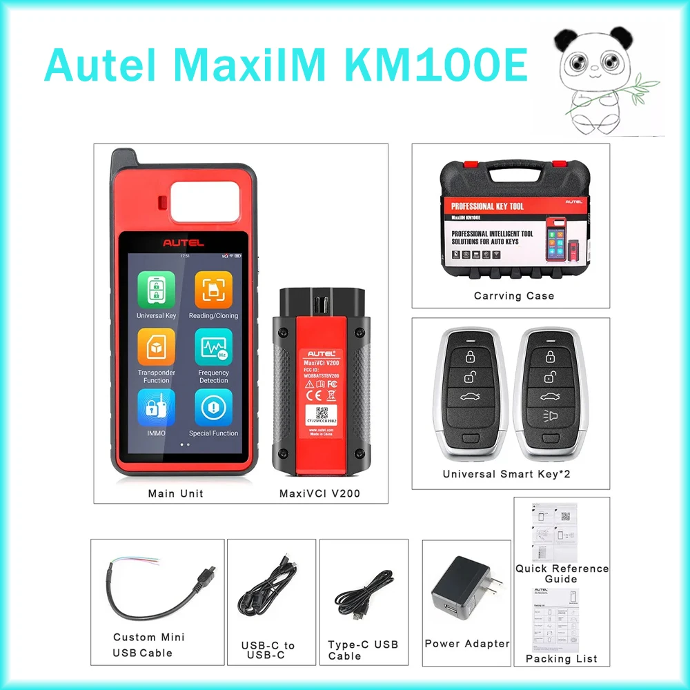 Autel MaxiIM KM100E Key Fob Programmer Immobilizer Tool Key Creation IMMO Learning Chip Read/Write Cloning Frequency Detection