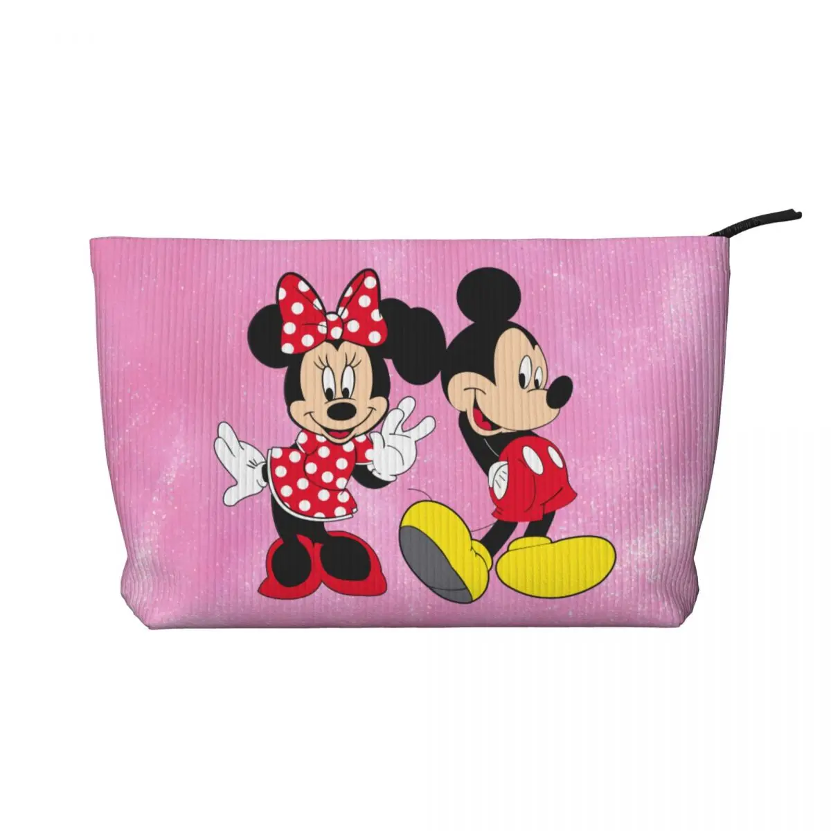 Custom Mickey And Minnie Sitting Mouse Toiletry Bag Women Cosmetic Makeup Organizer Ladies Beauty Storage Dopp Kit Case