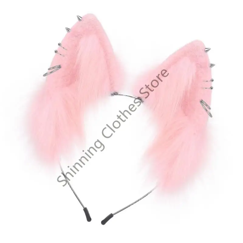 M68A Secure Fit Plush Animal Ears Headpiece Headband For Adults Kids Role Play Party