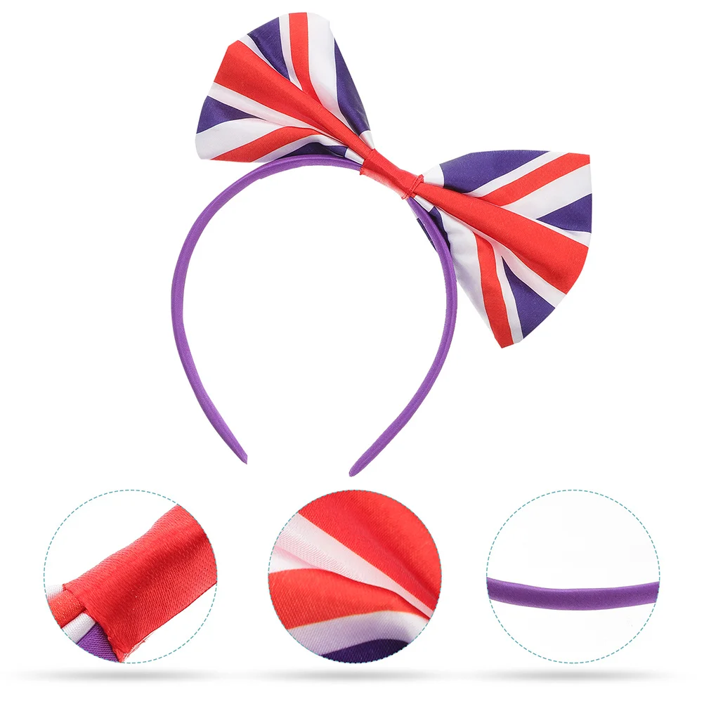 

Набор из 6 повязок на голову с бантами в стиле британского флага Юнион Джек для футбольных фанатов, фестивалей и вечеринок, аксессуары для волос