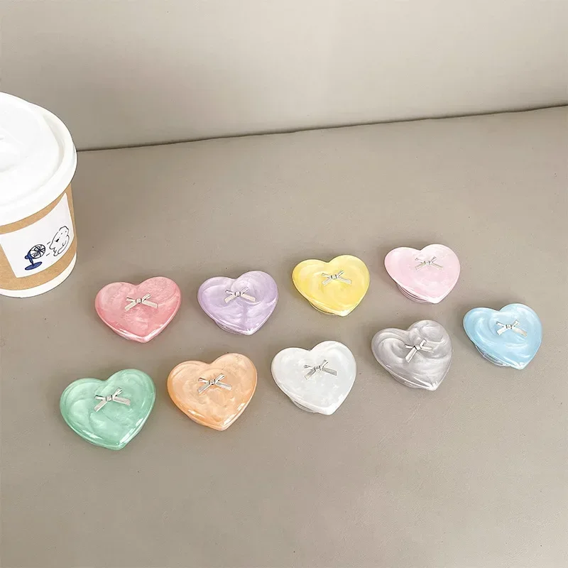 Fashion Ribbon Bowknot 3D Love Heart Phone Holder Foldable Grip Tok Universal Smart Tok For iPhone Samsung Socket Lazy Bracket