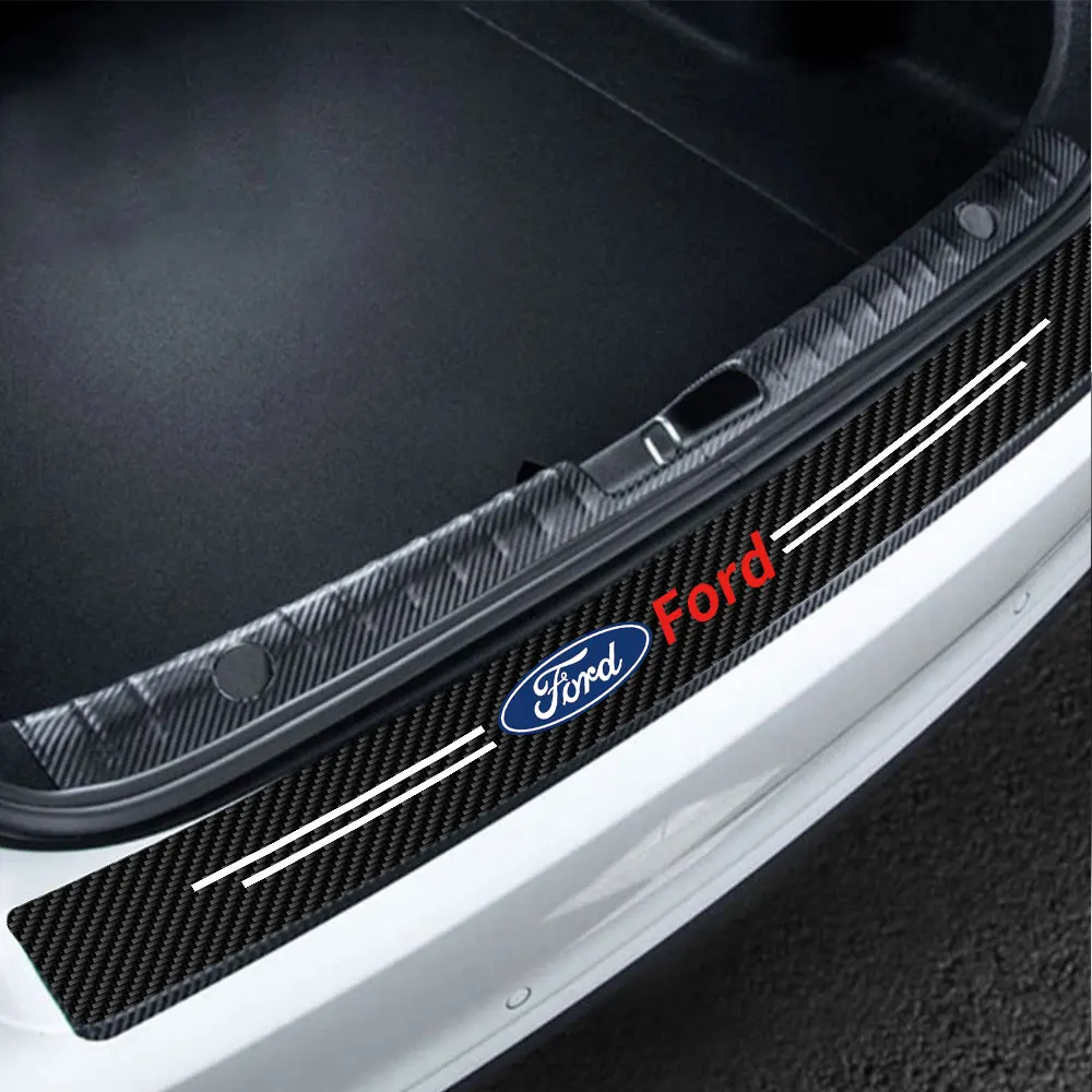4PCS Leather Car Styling Door Sill Protector Sticker Accessories For Ford ST Fiesta Focus Mk2 3 4 Edition Mondeo Fusion Ecosport