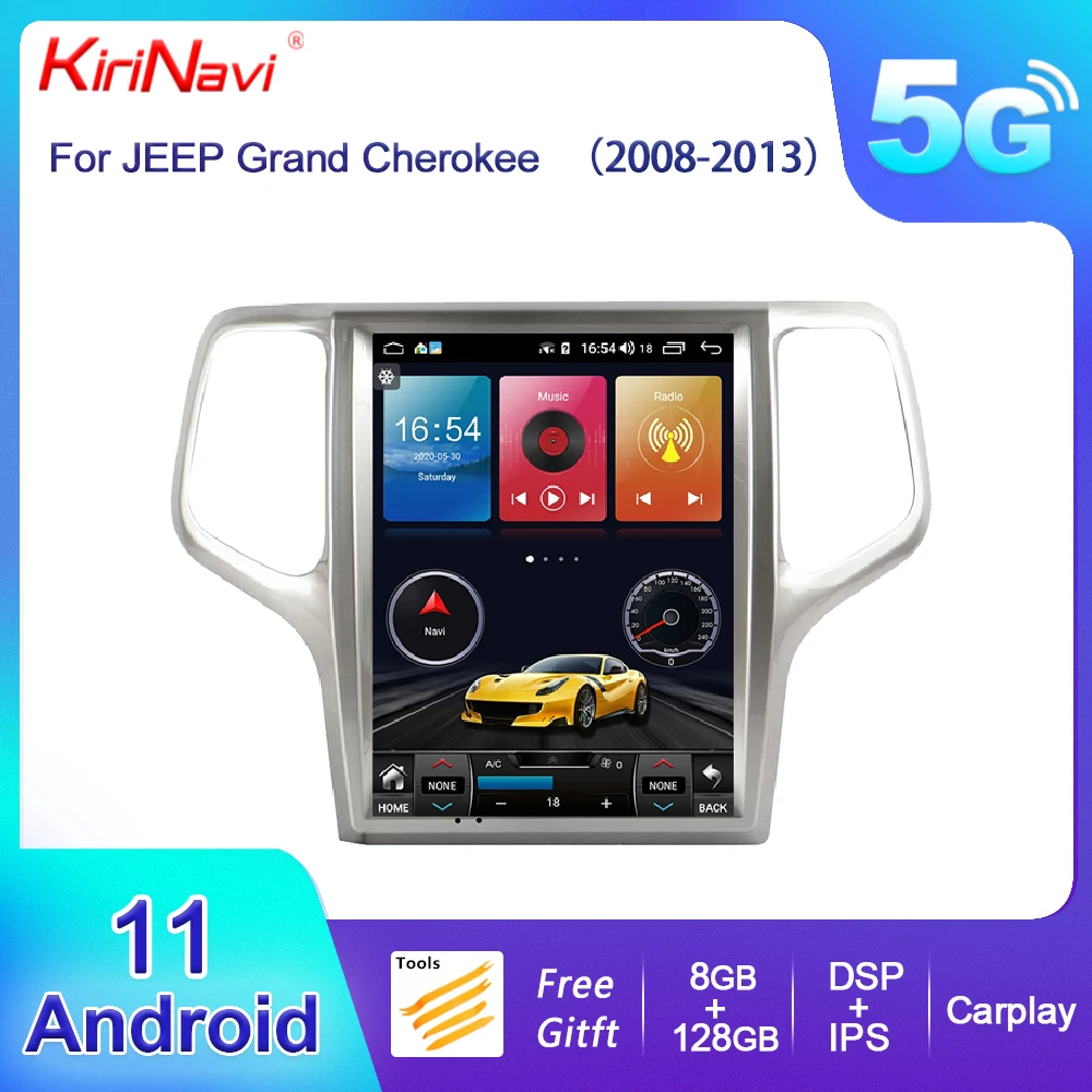 

KiriNavi 12.1'' Telsa Style Vertical Screen Android 13 Car Radio GPS Navigation For JEEP Grand Cherokee Car Radio Multimedia