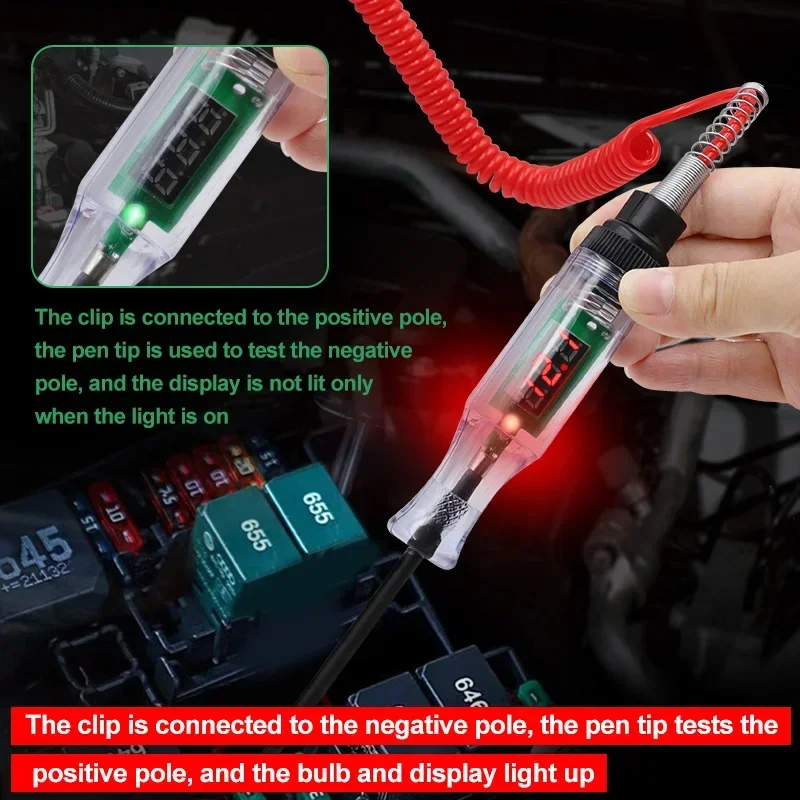 Portable Digital Detecting Pen ABS Insulated Handle for Automotive Electricians Repairing Circuits Without Breaking Wires