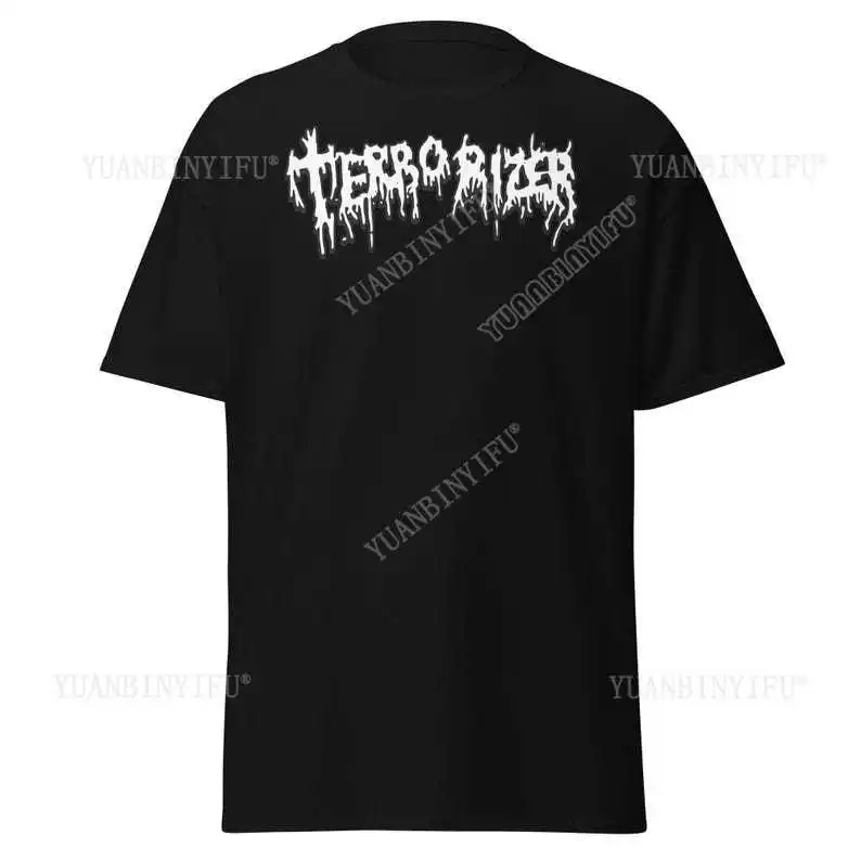 Terrorizer T-Shirt Death Metal Band, Fashionable Rock Music Fan Gift, Round Neck, Pure Cotton, Short Sleeve, Top, Gothic
