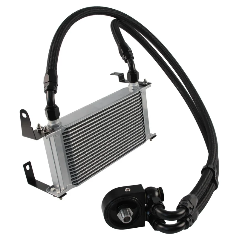 Black/Silver 10AN 19 Rows Oil Cooler Filter Adapter Hose Kit Fits HONDA S2000 F20C, F22C AP1/AP2 2.0L&2.2L 2000-2009  Aluminum