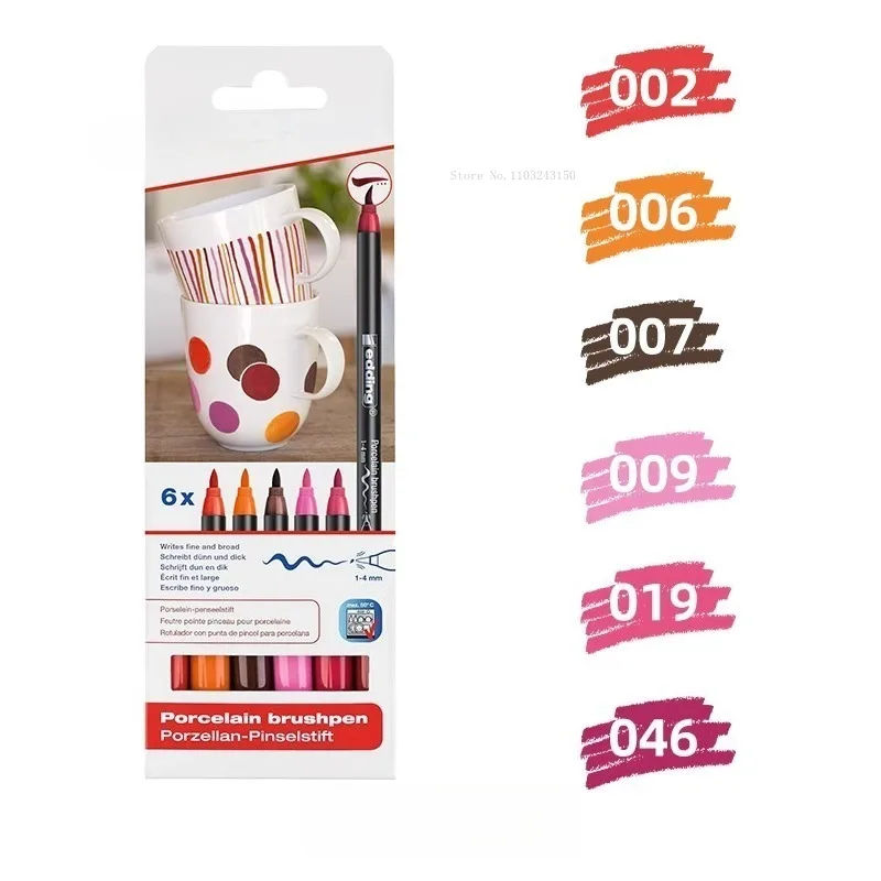 6pcs/set Basic/warm/cool Color Series Ceramic Paint Brushes Waterproof Non-fading DIY Porcelain Plate Creative Graffiti Brush