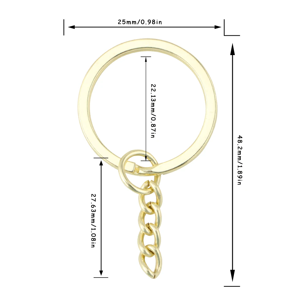 20 قطعة مفتاح سلسلة مفاتيح 25 مللي متر سلك مسطح مستدير حلقة مفتوحة حلقات المفاتيح المعدنية DIY بها بنفسك لعبة مجوهرات قلادة صنع #2