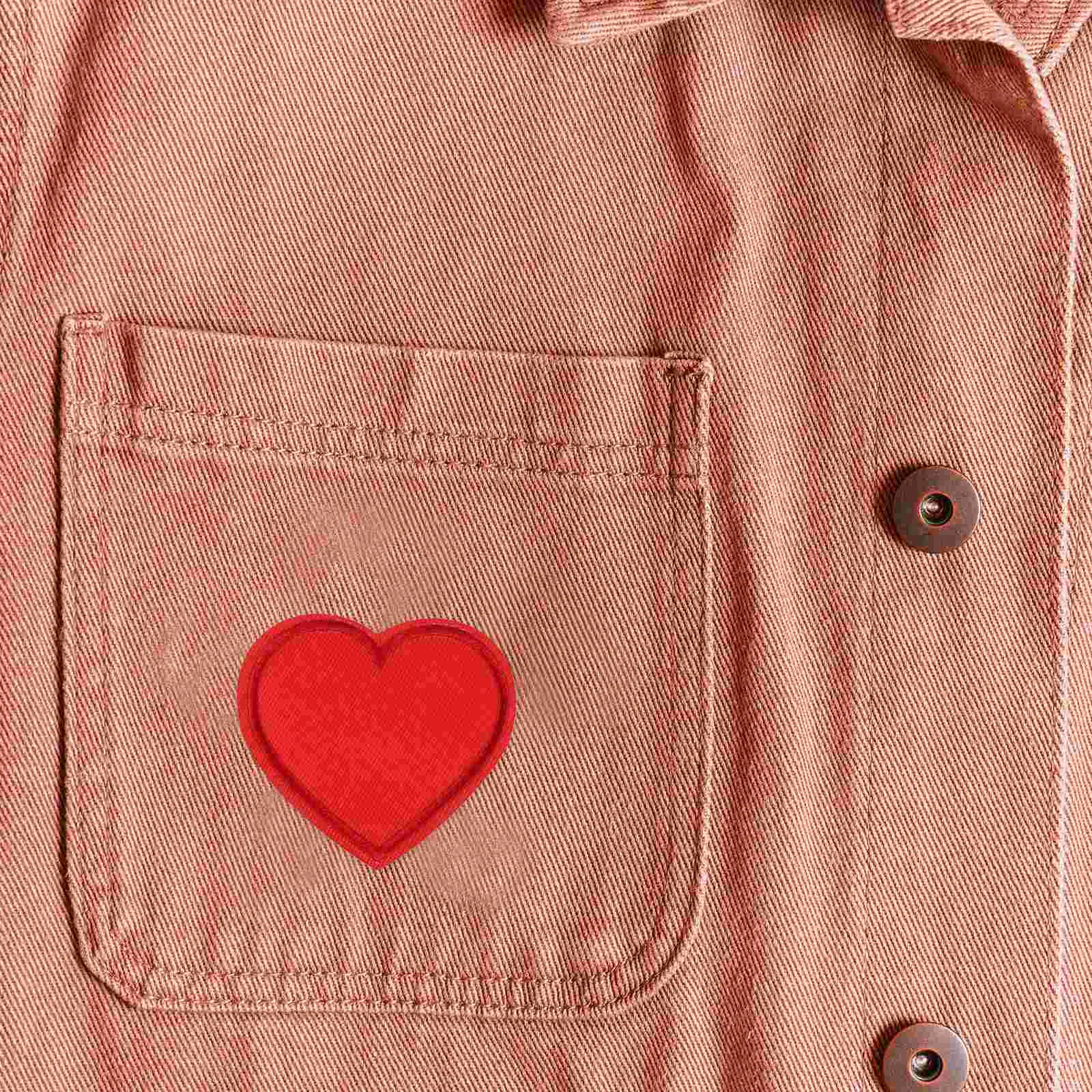 8 Stück DIY-Nähdekoration, Applikationen, Aufkleber, rote herzförmige Stickerei-Patches für Kleidung, Kleid, Hut, Jeans, Reparatur