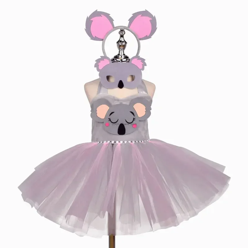 

Girls' Koala Dress Animal Role Play Costumes International Children's Day Dresses Stage Performance Halloween Poncho Dress