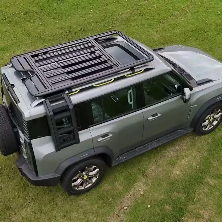 

Off-Road Hot Sale Kit Tool Storage Side Box Modified Roof Luggage Rack with Platform Folding Roof Side Ladder For Chery ICar03