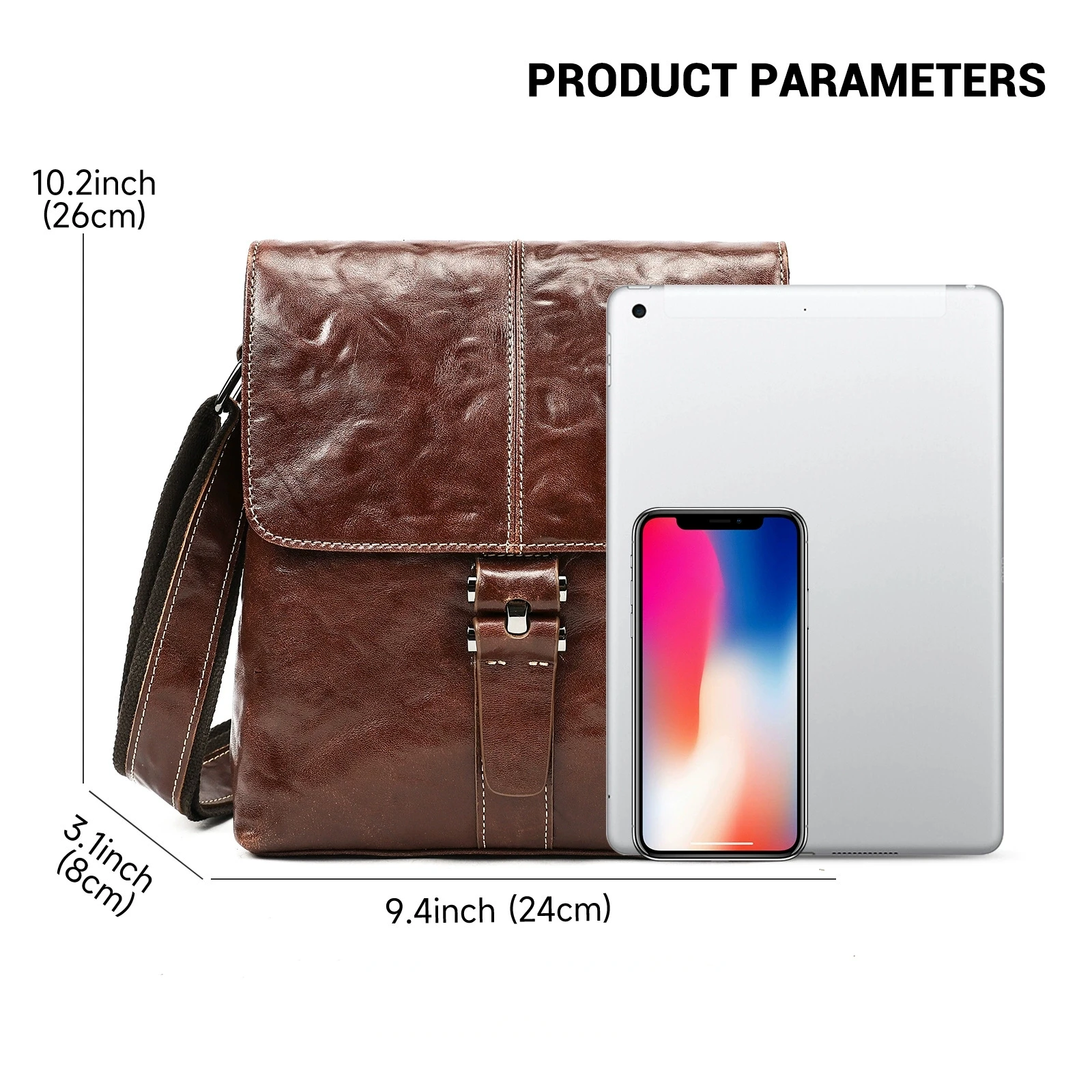 CFUN YA New Trend Luxury Men's Shoulder Bag Real Leather 9.7inch Ipad Crossbody Bag Male Messenger Pack Unisex Handbag Mochila