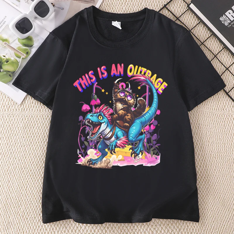 This Is An Outrage T-Shirt Men Women Princess Donut and Mongo Top Dungeon Crawler Carl T Shirt Cat Lover Tshirt Graphic Tee