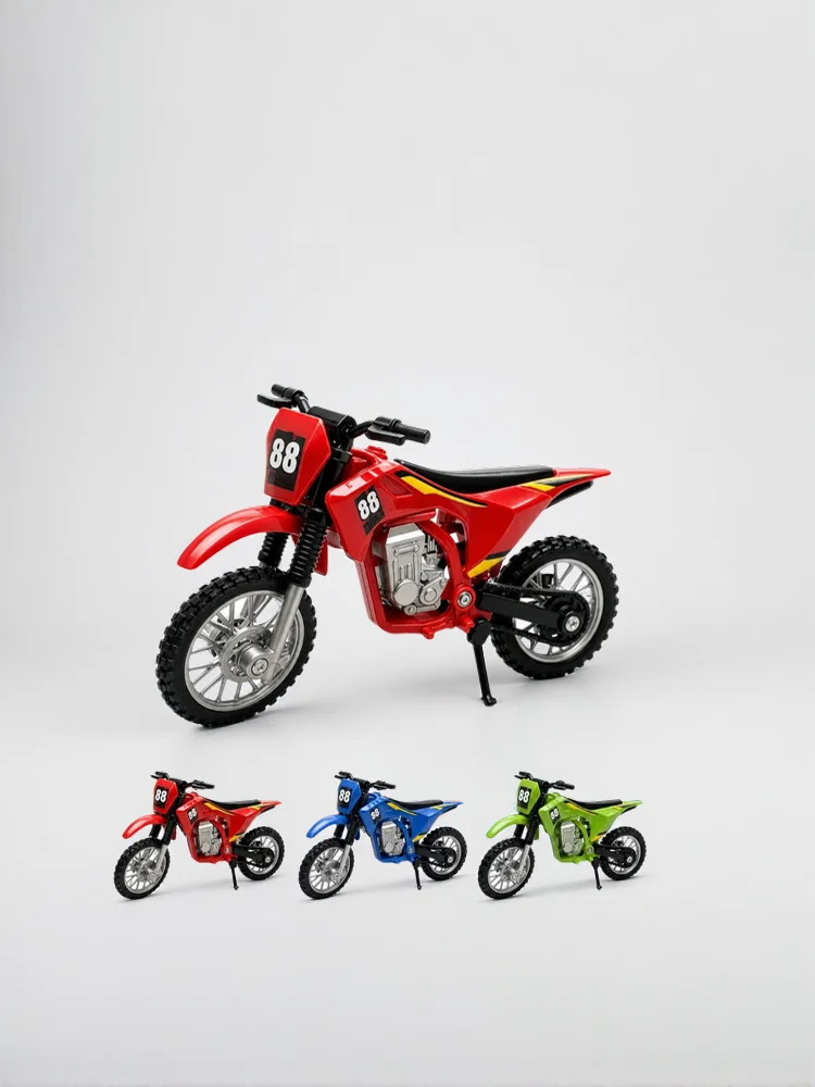 AliExpress NONE Die-Cast Metal Finger Motorcycle Toy Realistic Miniature Dirt Bike Off-Road Motocross Vehicle Game Set