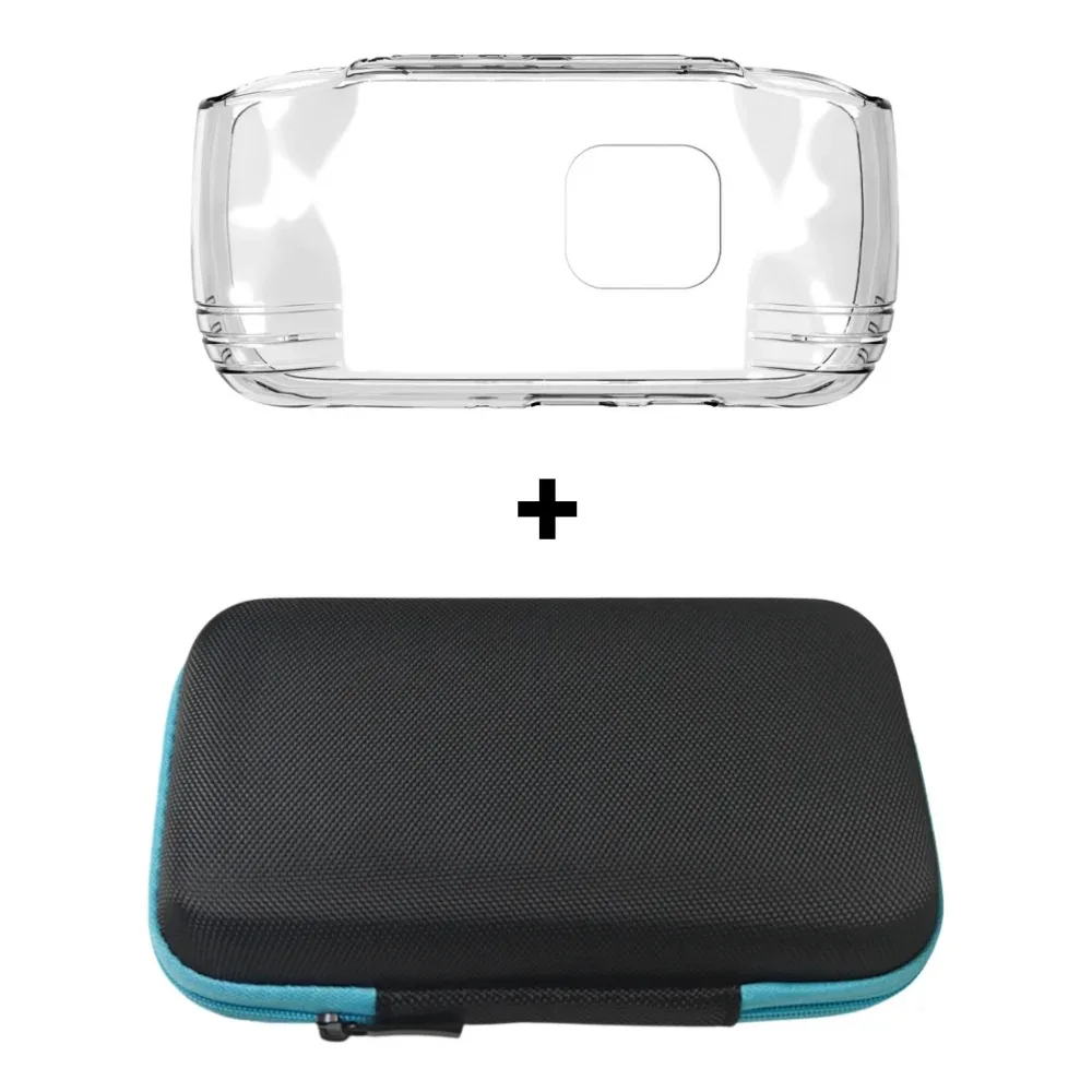 Zestaw ochronny 2w1 do AYANEO Pocket Air Mini, przezroczyste miękkie etui TPU z przenośną torbą do przechowywania EVA, zestaw odporny na wstrząsy.