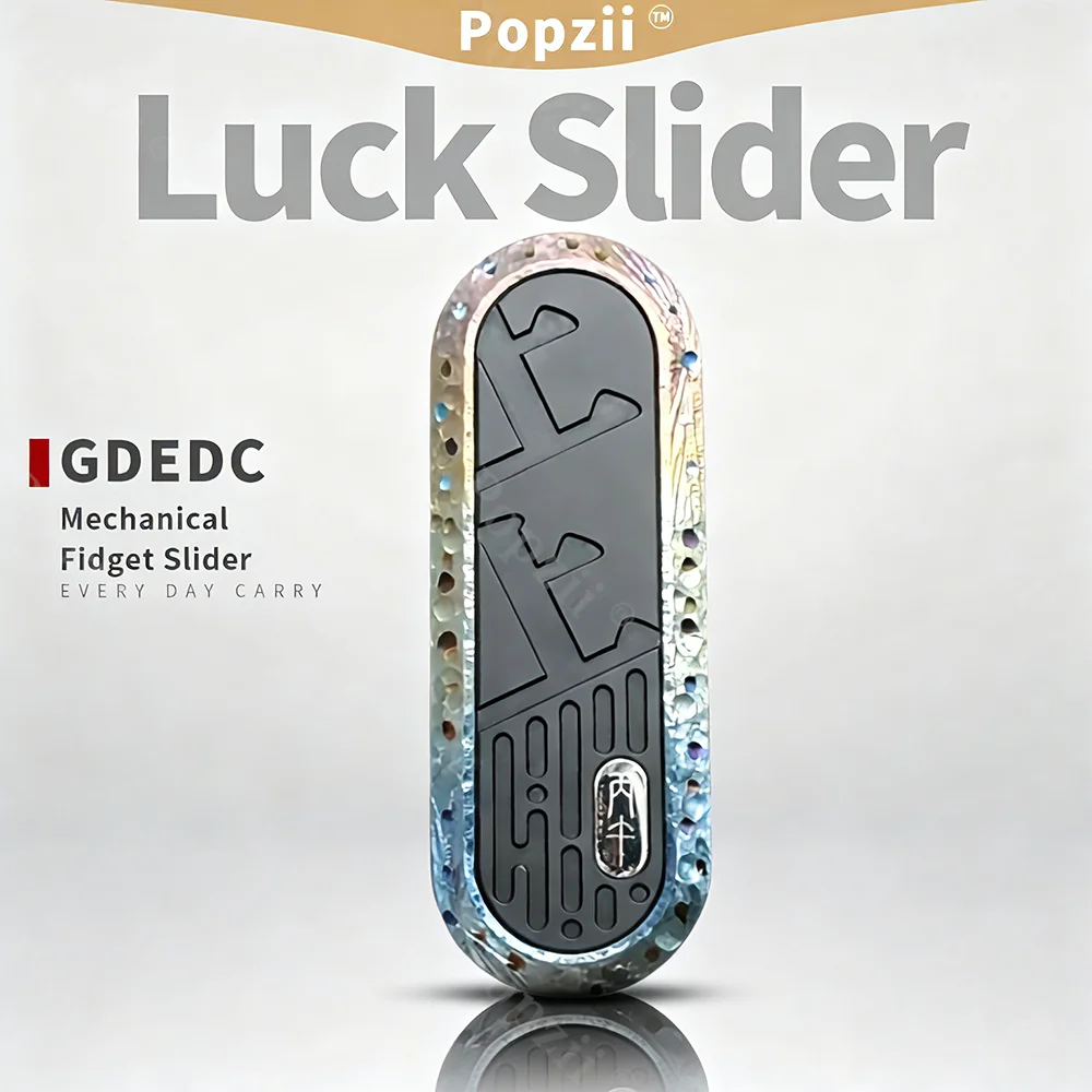 GDEDC Luck Slider Titanium Fidget Slider Stone Patterned DIY Stress Relief Toy Push Slider Anti-stress Toys