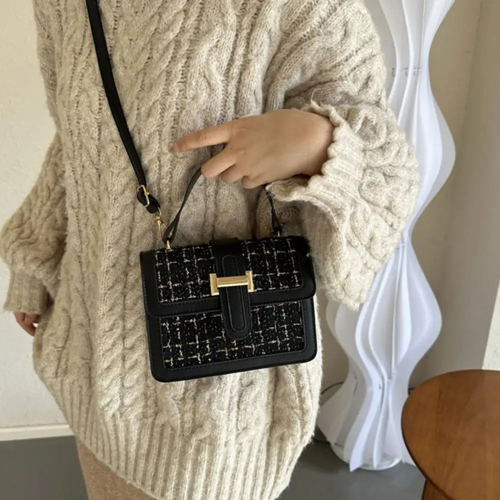 Multi-functional Crossbody Bag Retro Texture Square Shoulder Bag with Adjustable Strap for Women Color Matching for Commuting