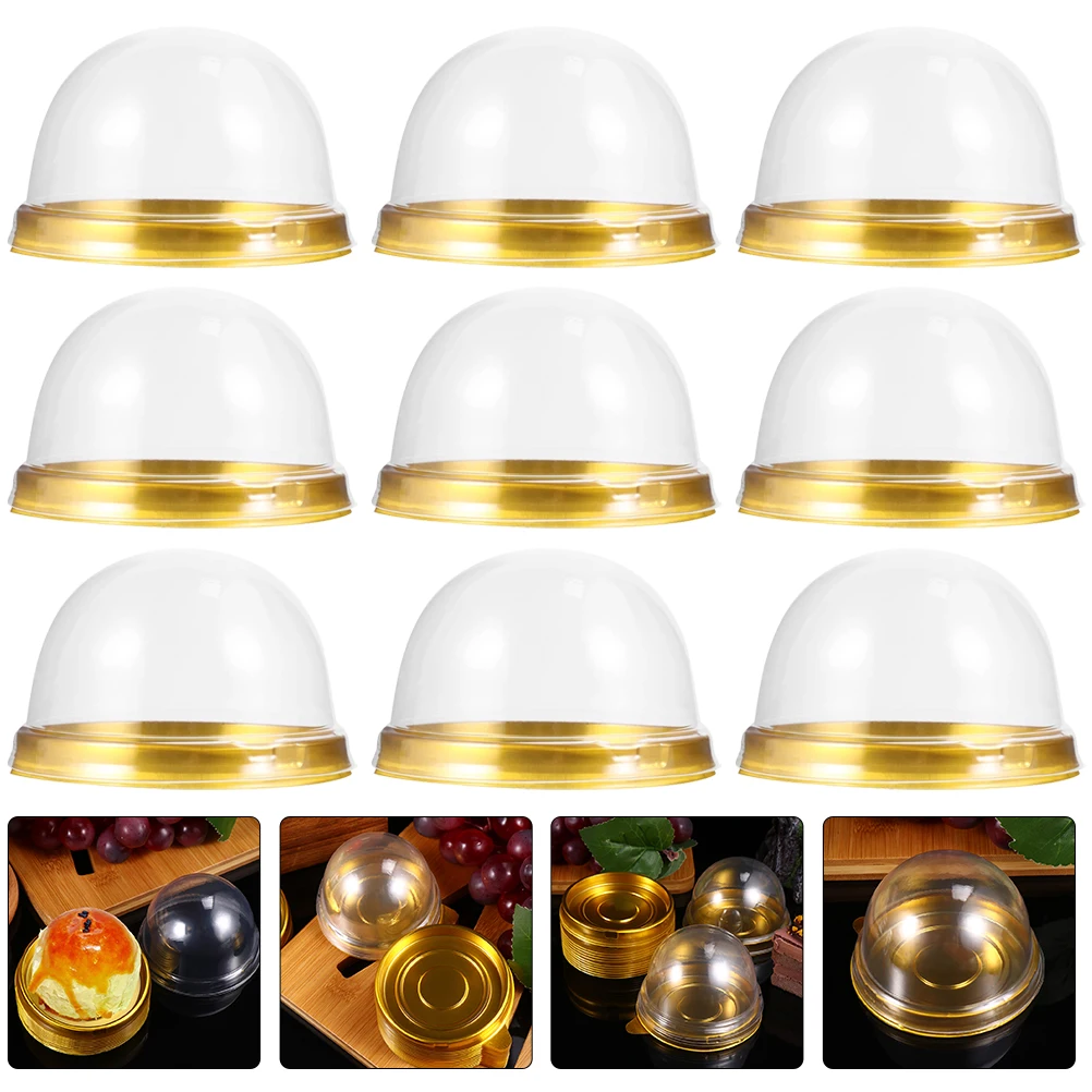 

150 Pcs Egg Yolk Crisp Packaging Box Dome Dessert Packing Containers Cake Storage Tray with Lids Boxes Plastic Bakery