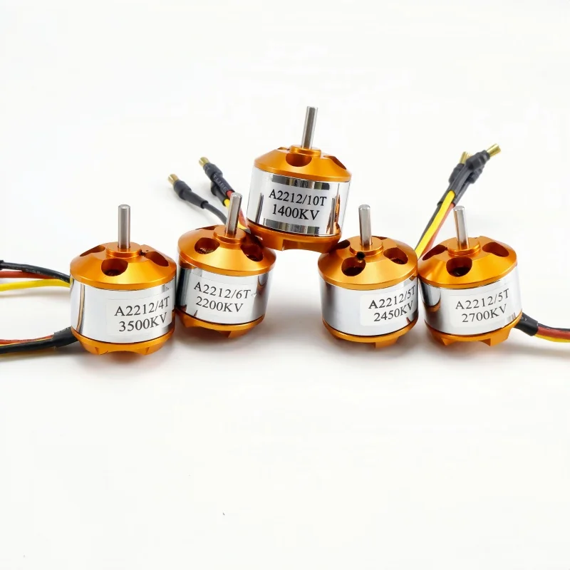 1 Piece A2212 Brushless Motor 1400KV 2200KV 2450KV 2700KV 3500KV for RC Airplane Platform Brushless Outrunner Motor