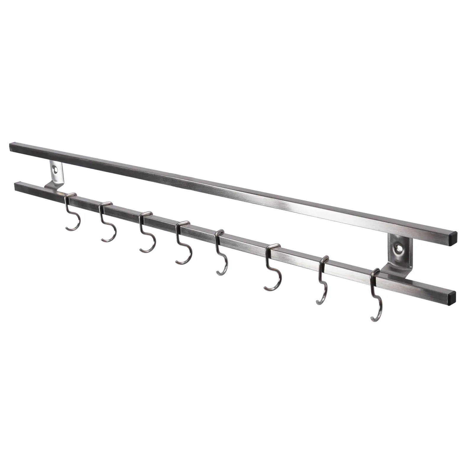 حامل سكاكين مغناطيسي، 304 ستانلس ستيل، طول 24 بوصة، خطافات قابلة للإزالة، آمن للمطبخ