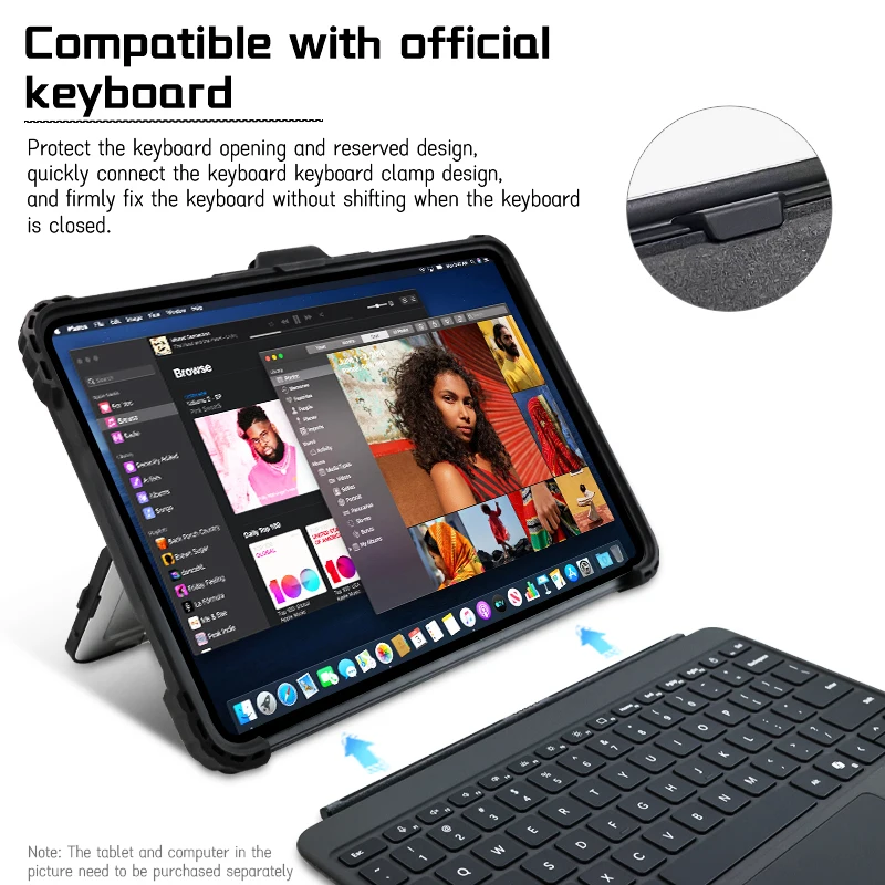 for Microsoft Surface Pro 4 5 6 7 8 9 Case for Surface go 1 2 3 4Silicone Acrylic Protective Case with Magnetic Attract Pen Slot