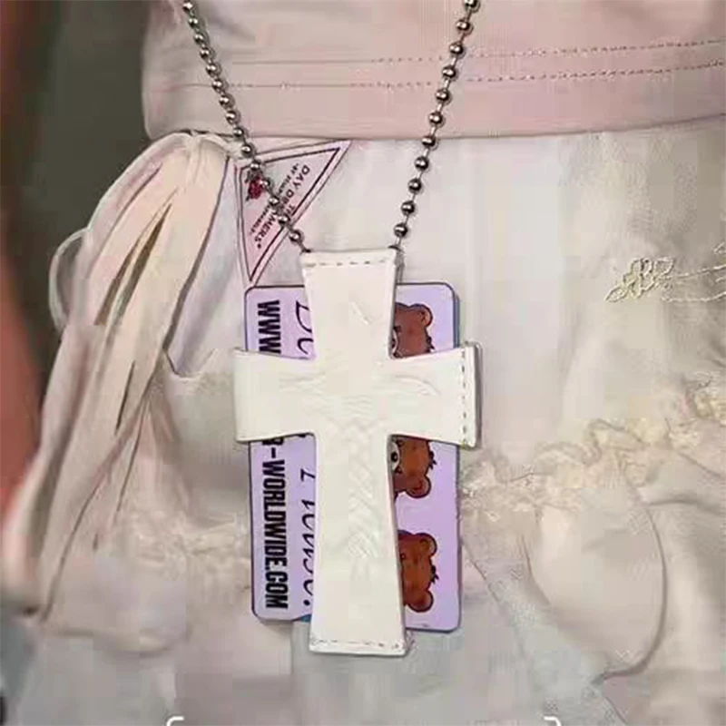 Punk Style Wallet Cross Gothic Style Mini Card Bag Hanging Chain Y2k Subculture Necklace Accessory Pendant Access Card Storage