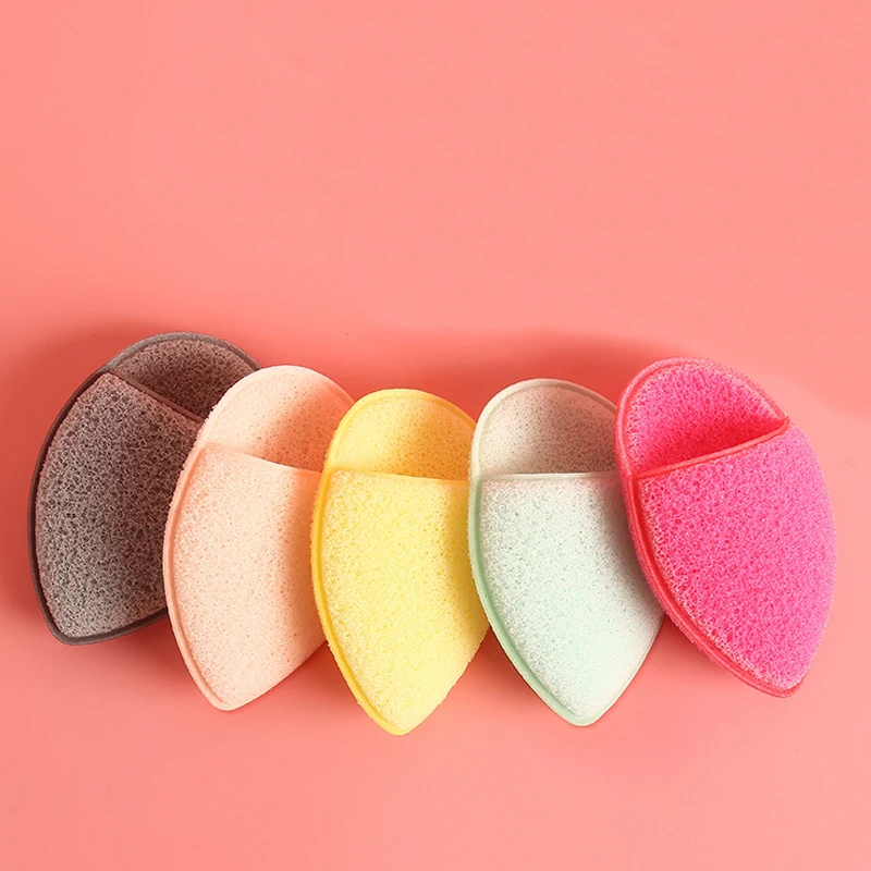 Karsyngirl Portable Face Washcloth Camping Travel Oval Shape Face Cleaning Sponge Reusable Skin Makeup Remover Cleaner Flap Puff