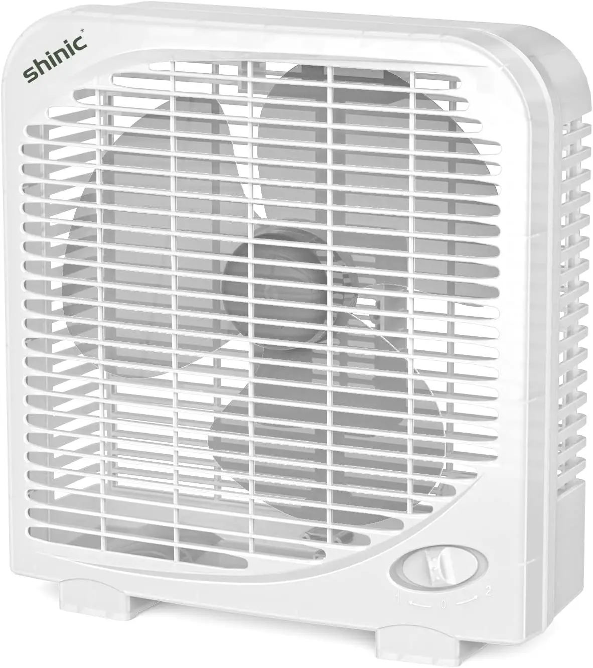 

10" Tabletop Box Fan for Bedroom, 2 Speeds Quiet Small Fan, Portable Kitchen Exhaust Fan with Strong Airflow, Energy Efficient