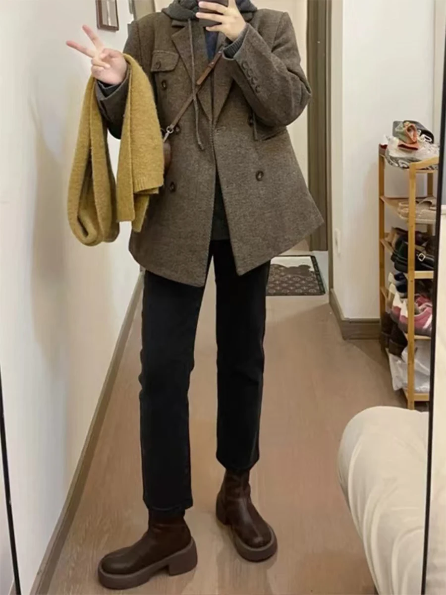 

Джинсы женские с высокой талией, эластичные, прямые, больших размеров, весна-осень, утягивающие, длиной 7/8