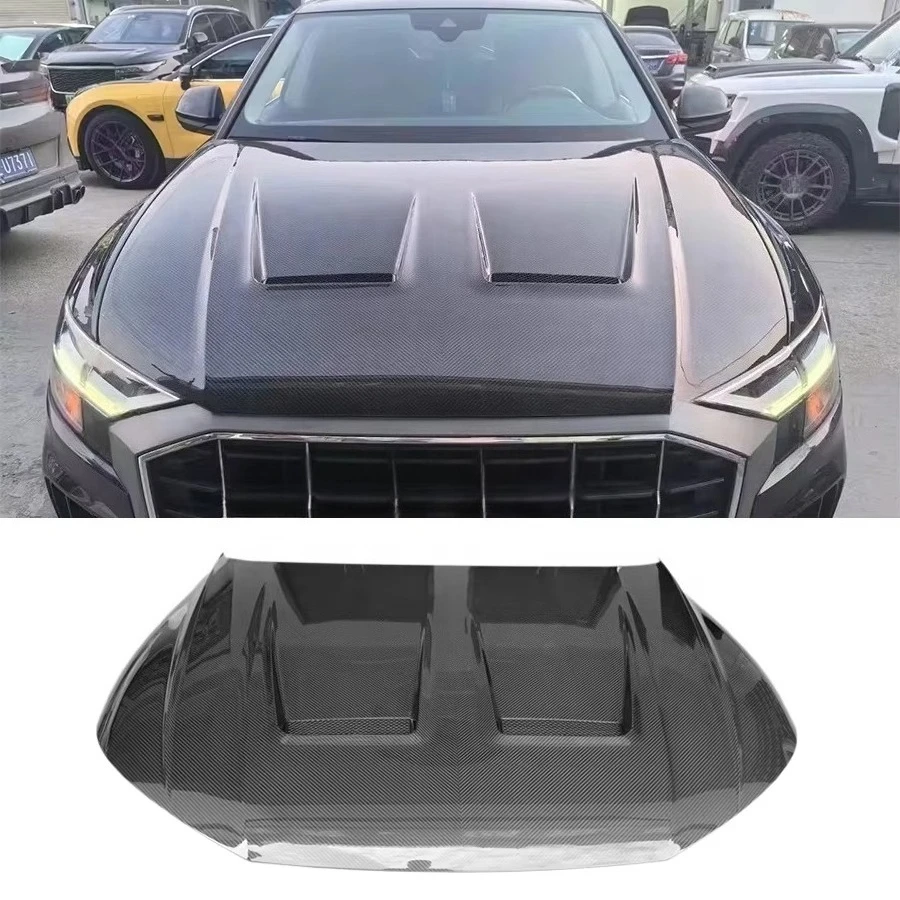 

MSY Style Carbon Fiber Car Front Engine Hood for Q8 SQ8 RSQ8 2018-2022 Front Hood Vented Bonnet Cover Car Bodykit