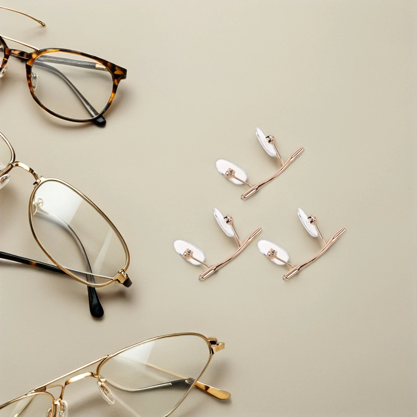 3 قطعة جسر الأنف للنظارات العالمي بدون شفة مشهد الوسادة استبدال المعادن فرملس الأنف جسر حامل نظارات إصلاح