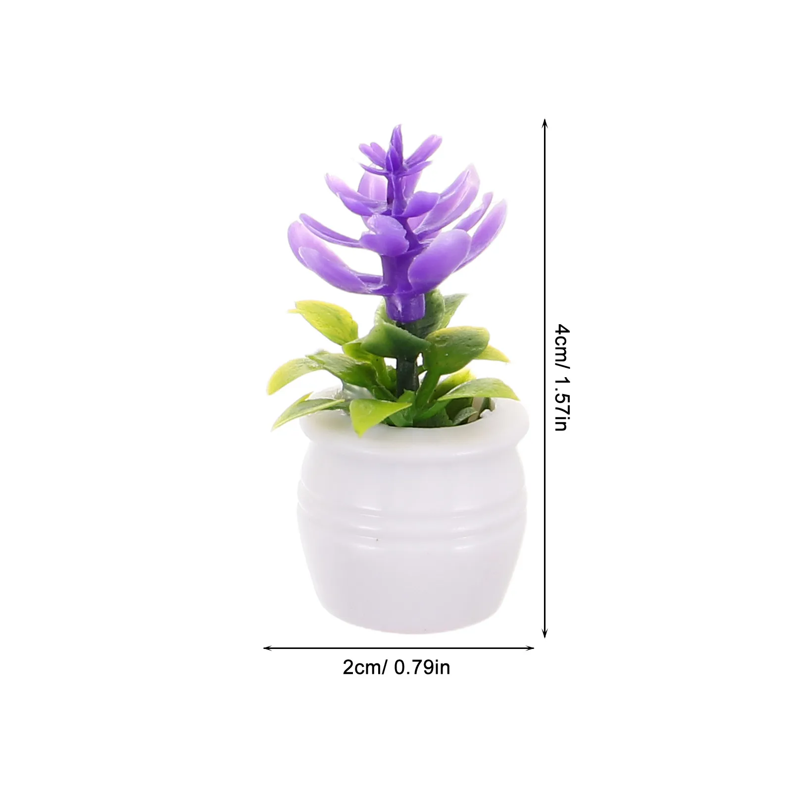 9Pcs Mini Potted Plants Colorful Plastic Flower Pots Set Miniature Landscape Decoration for Shelf Desk Office Bedroom Dollhouse view 3