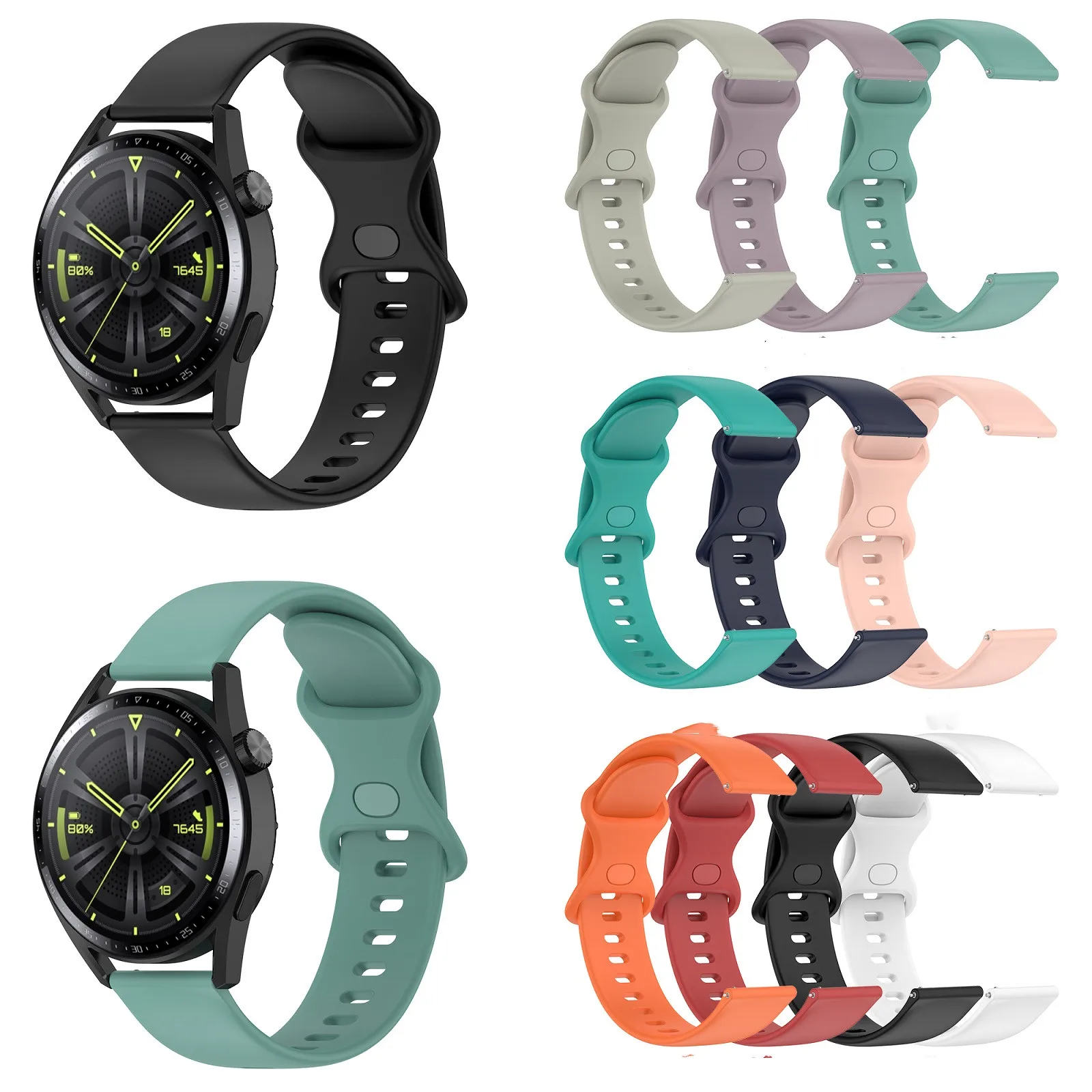 Bracelet de montre en Silicone, pour Huawei GT3/Xiaomi color2/Huami GTR3/Huami GTR2 46mm 47mm 42mm, Garmin Forerunner 255