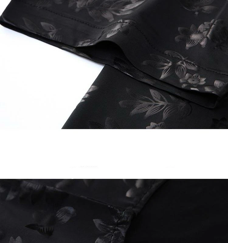 Ice Silk Short-sleeved Gold-hot Shirt Middle-aged Casual Printed Shirt Trendy Men's Clothing