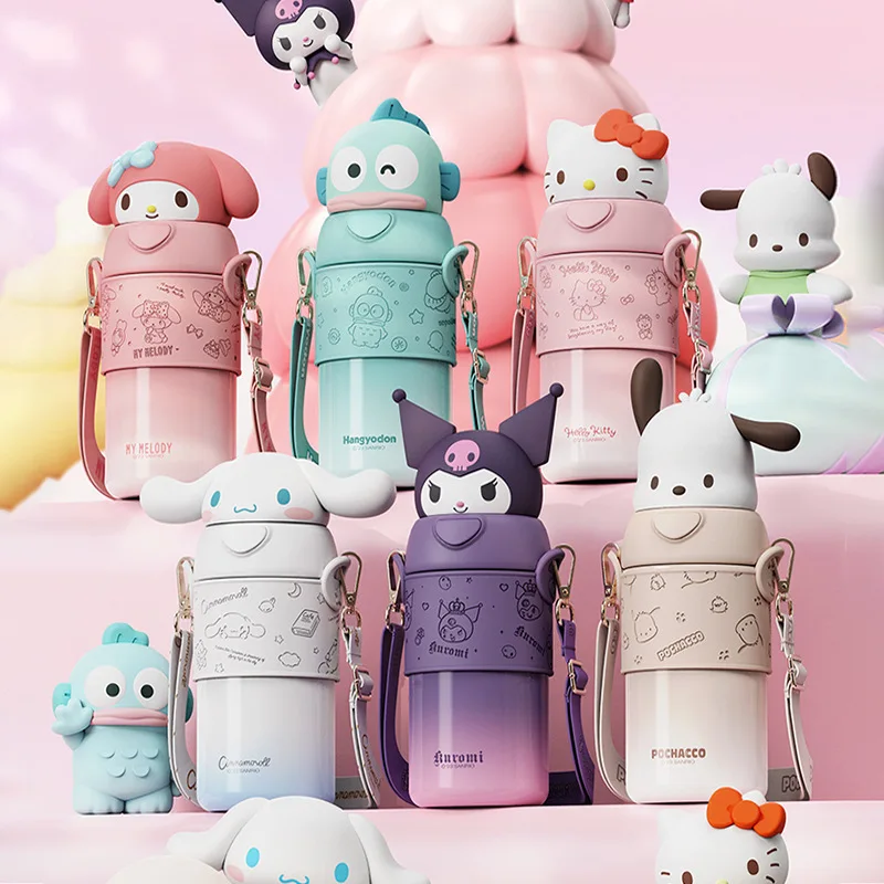 

Sanrio Kuromi Cartoon Thermal Cup Children Portable Straw Cup Cute Student 316 Steel Water Cup Hot Sale Anime Kawaii Pretty