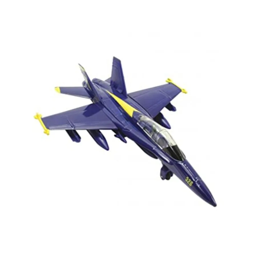 🛦 United States Navy Blue Angels F/A-18 Super Hornet Fighter Jet 6 Inch Die Cast Metal Model Toy with Pullback Action