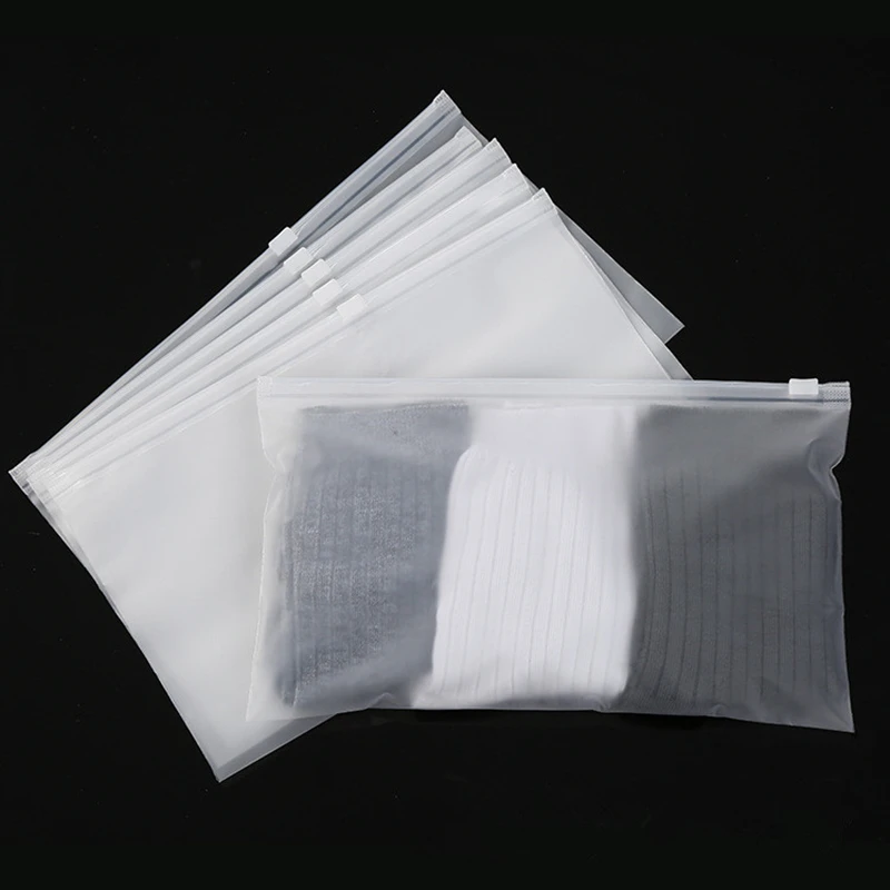 5 Pieces 16 Lines Cosmetic Organizer Scrub Zipper Bags Underwear Panties Socks Packing Supplies Resealable Air Hole Packing Bags