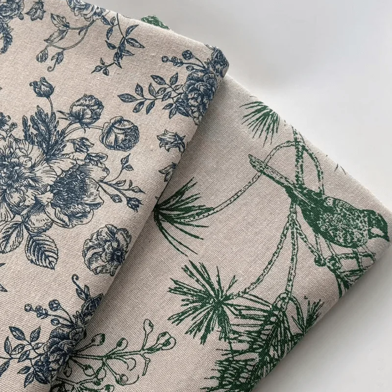 Cotton and Linen Fabric Tablecloth with Linen Print, Handicraft Fabric, Simple Curtains - view 3
