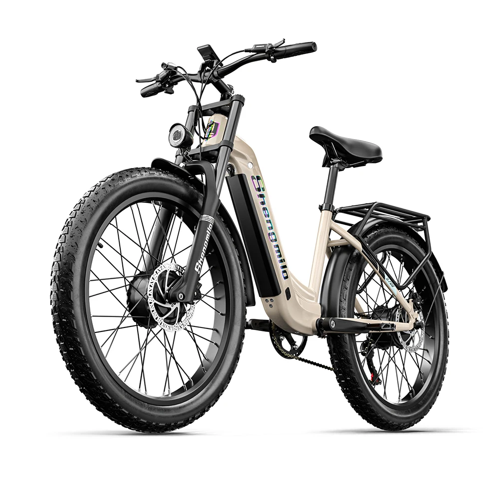 Shengmilo S700 elektrische fiets voor volwassenen, 2000W dubbele motor elektrische fiets, 48V17.5AH accu, dikke banden e-bike, 26 inch e-mountainbike