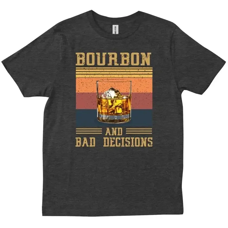 Bourbon Whiskey Lovers And Bad Decisions Retro Vintage T-Shirt