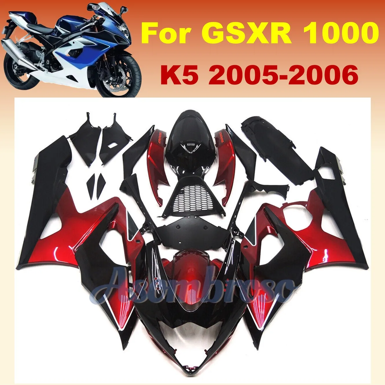 

Motorcycle Accessories Fairing Kit for Suzuki GSXR1000 2005 2006 K5 05 06 Red Black Bodywork Housing