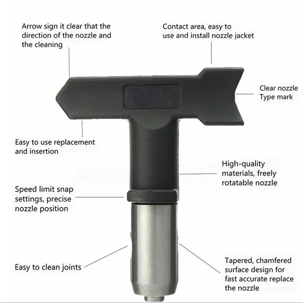 Imagem -02 - Cabeça de Pulverização Mal Ventilada Preta Suntool Cabeça de Pulverização Mal Ventilada Reversível Material Metálico Acabamento em Aço Inoxidável