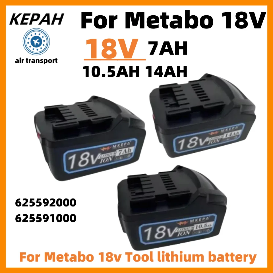 18V 14AH Battery for Metabo Cordless Power Tool Drill Drivers Wrench Hammers for Metabo 18V Battery 7AH-14AH 625592000 625591000