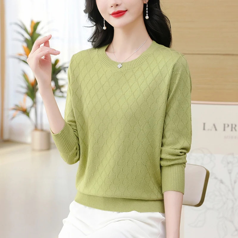 قوانغتشو ثلاثة عشر صفًا سترة نسائية محبوكة غير غامضة الراقية Faion طويلة Sve مستديرة Ne طول منتظم شتاء 2025