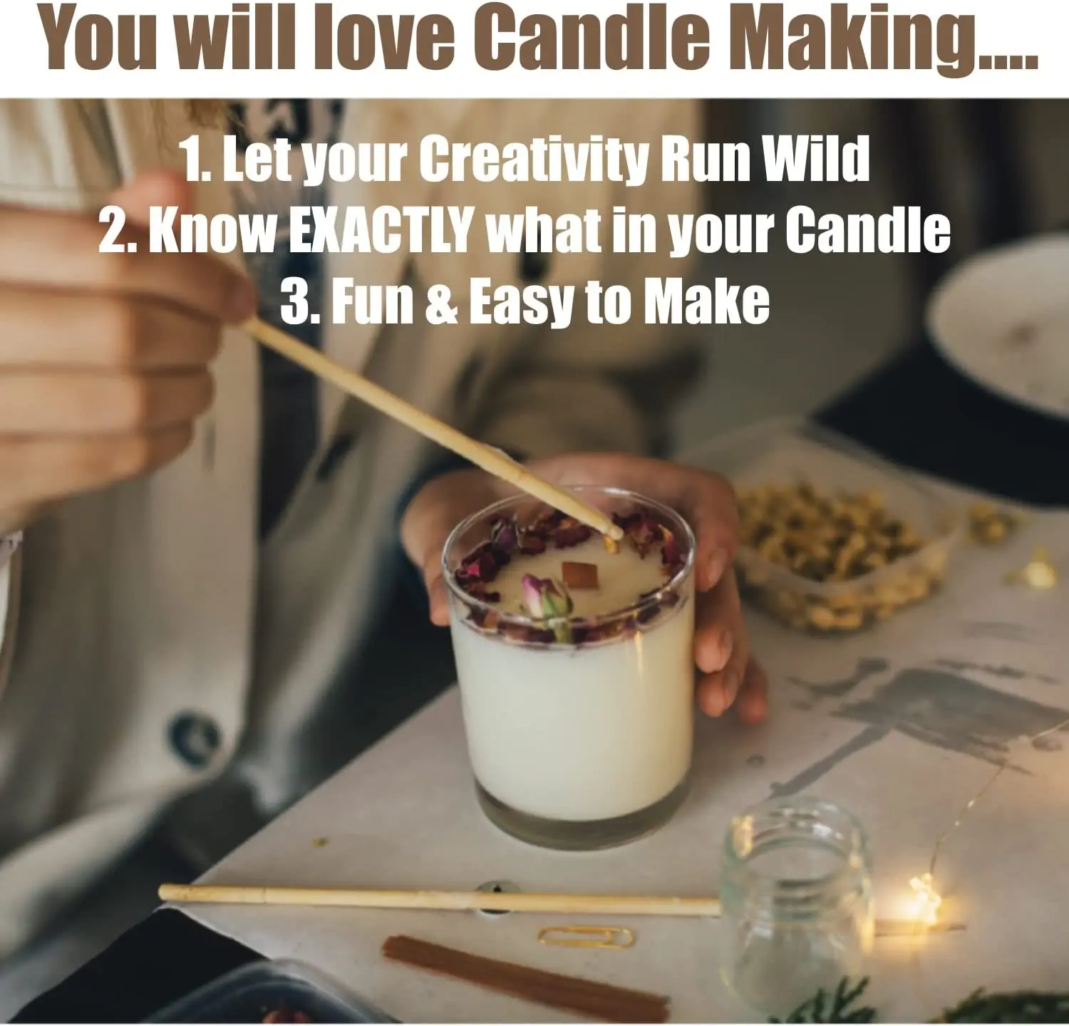 Full Candle Making Supplies for Adults Kids Beginners, Including Natural Soy Wax, Wicks & More, Best Homemade DIY Starter Set